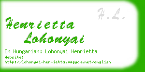 henrietta lohonyai business card